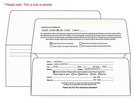 custom donation envelopes
